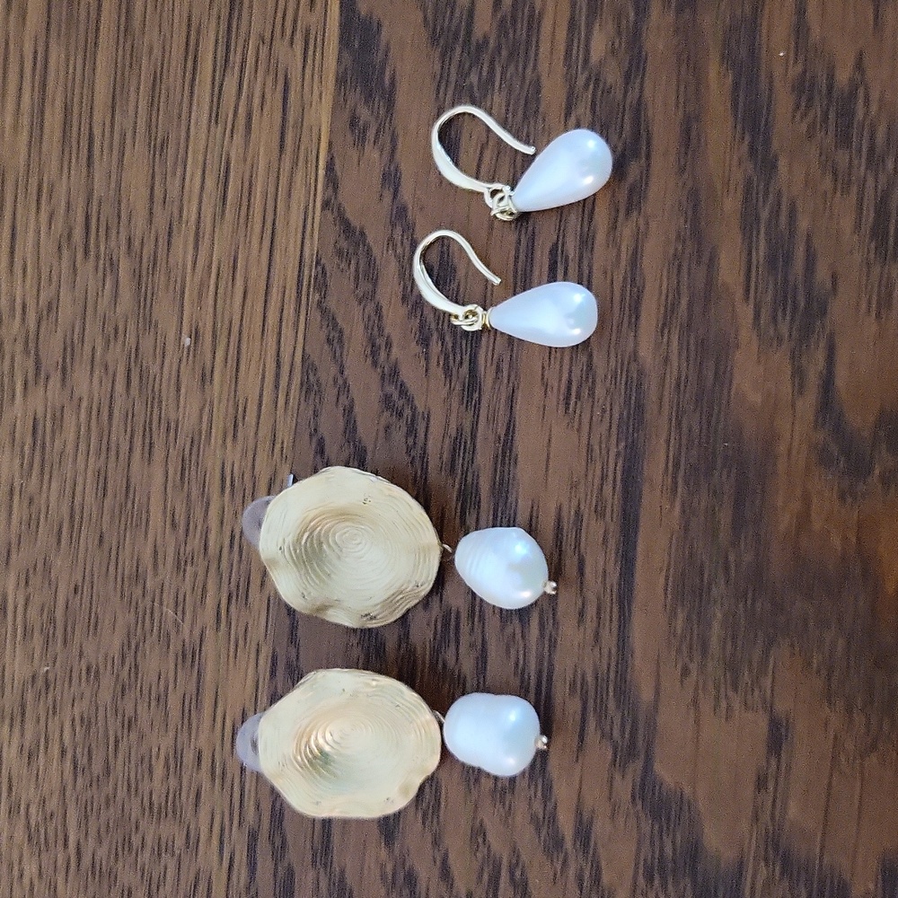 Faux pearl earrings